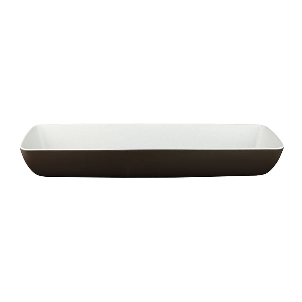 Elite Global Solutions 147 oz Rectangular Melamine Serving Bowl, White/Chocolate (B263208-WS/CH)