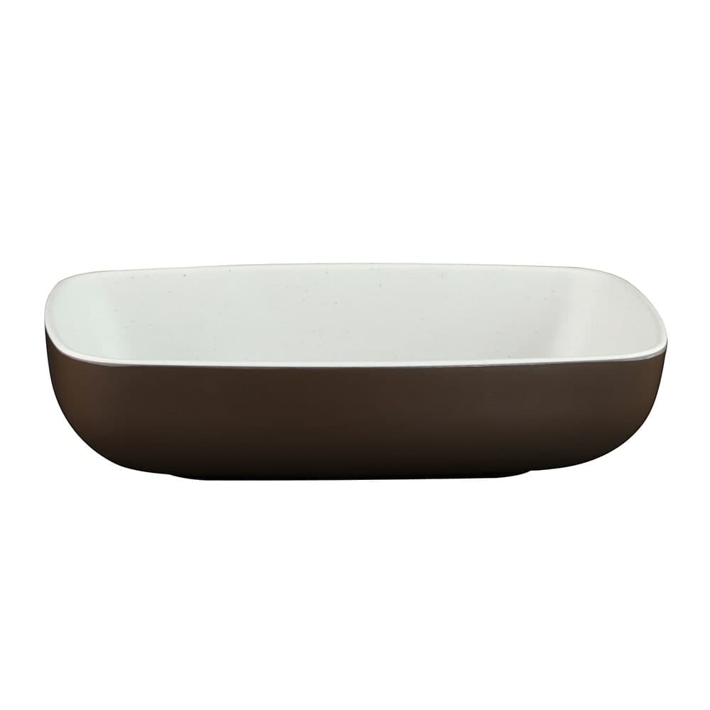 Elite Global Solutions 19 oz Rectangular Melamine Bowl, White/Chocolate (B265069-WS/CH)