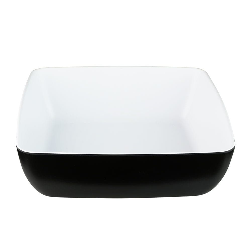 Elite Global Solutions 113 oz Square Melamine Serving Bowl, Black/White (B267098-BW)