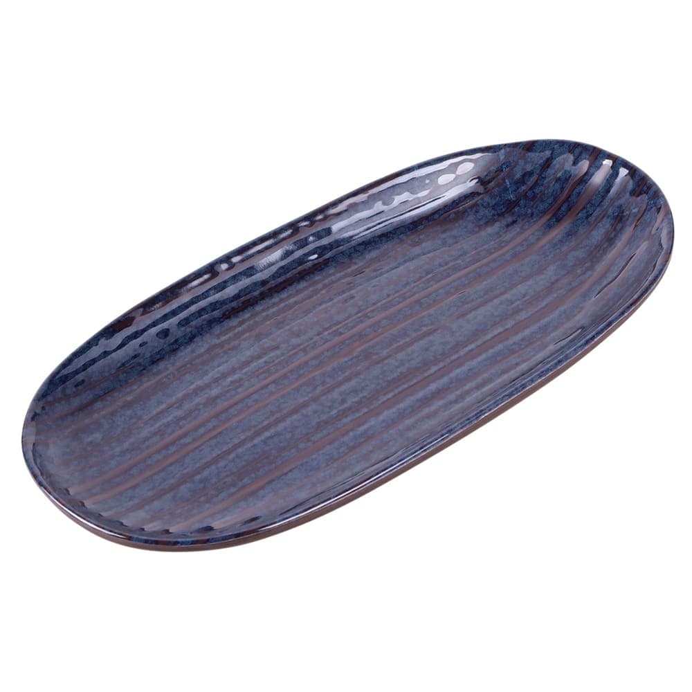 Elite Global Solutions Oval Plastic Dinner Plate - 11" x 5 1/4", Stardust Blue (B396110-SDB)