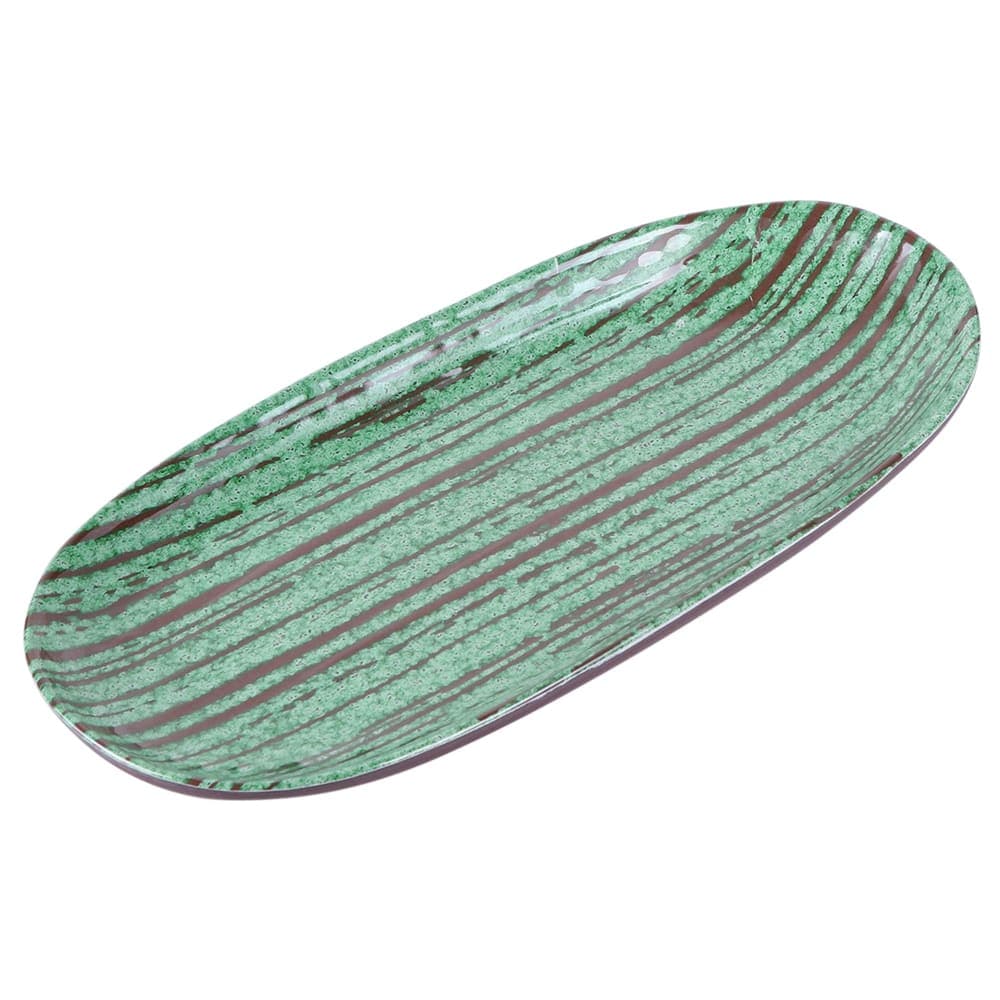 Elite Global Solutions Oval Plastic Dinner Plate - 11" x 5 1/4", Stardust Green (B396110-SDG)