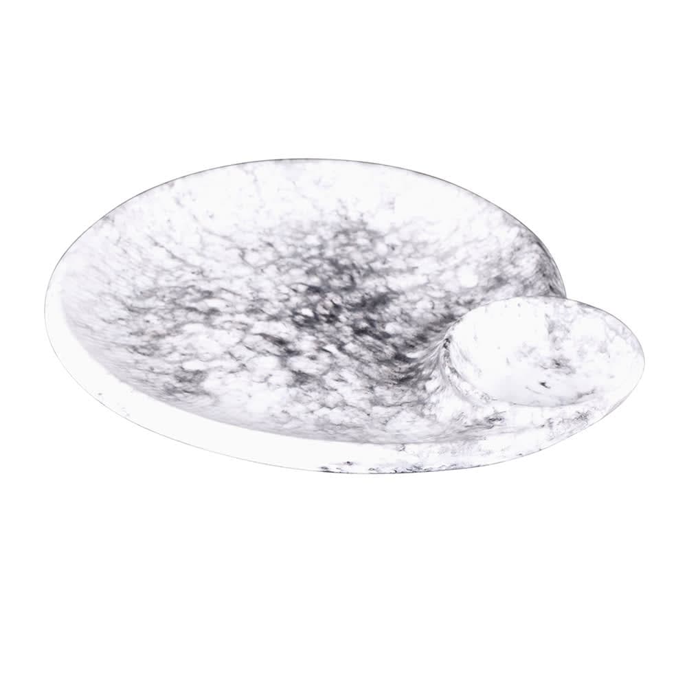 Elite Global Solutions 9 1/2" x 8" Oval Chip & Dip Plate - Melamine, Marble (B429095-BBM)
