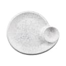 Elite Global Solutions 9 1/2" x 8" Oval Chip & Dip Plate - Melamine, Gray Marble (B429095-GYM) thumbnail 2