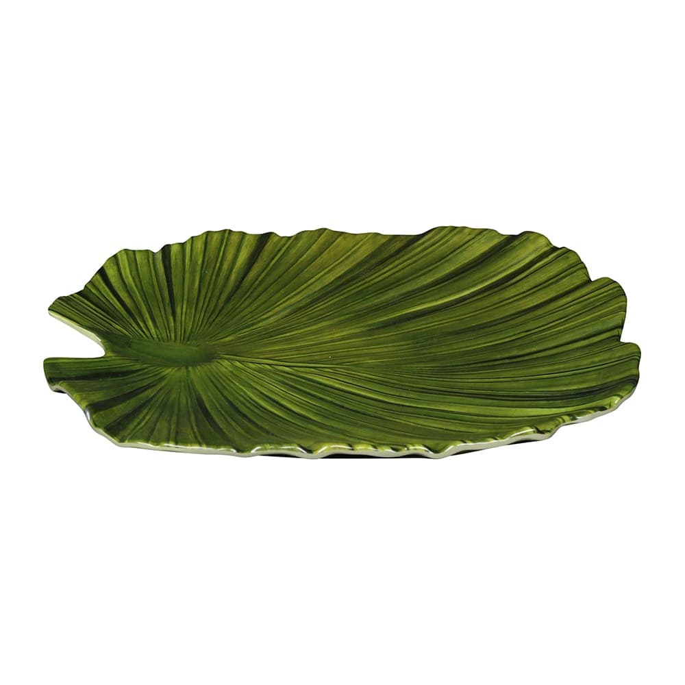 Elite Global Solutions Leaf Shaped Melamine Dinner Plate - 11" x 10", Green (D1110PL-DG)