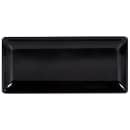 Elite Global Solutions 12" x 5 1/2" Rectangular Sqaured Platter - Melamine, Black (D126RC-B) thumbnail 2