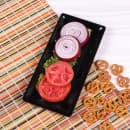 Elite Global Solutions 12" x 5 1/2" Rectangular Sqaured Platter - Melamine, Black (D126RC-B) thumbnail 6