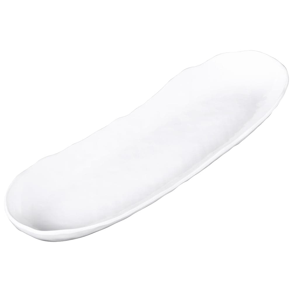 Elite Global Solutions 13" x 4" Oval Tuscany Tray - Melamine, White (D134-W)