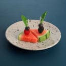 Elite Global Solutions 7 5/8" Round Melamine Salad Plate, Chocolate Chip (D71R-CC) thumbnail 7