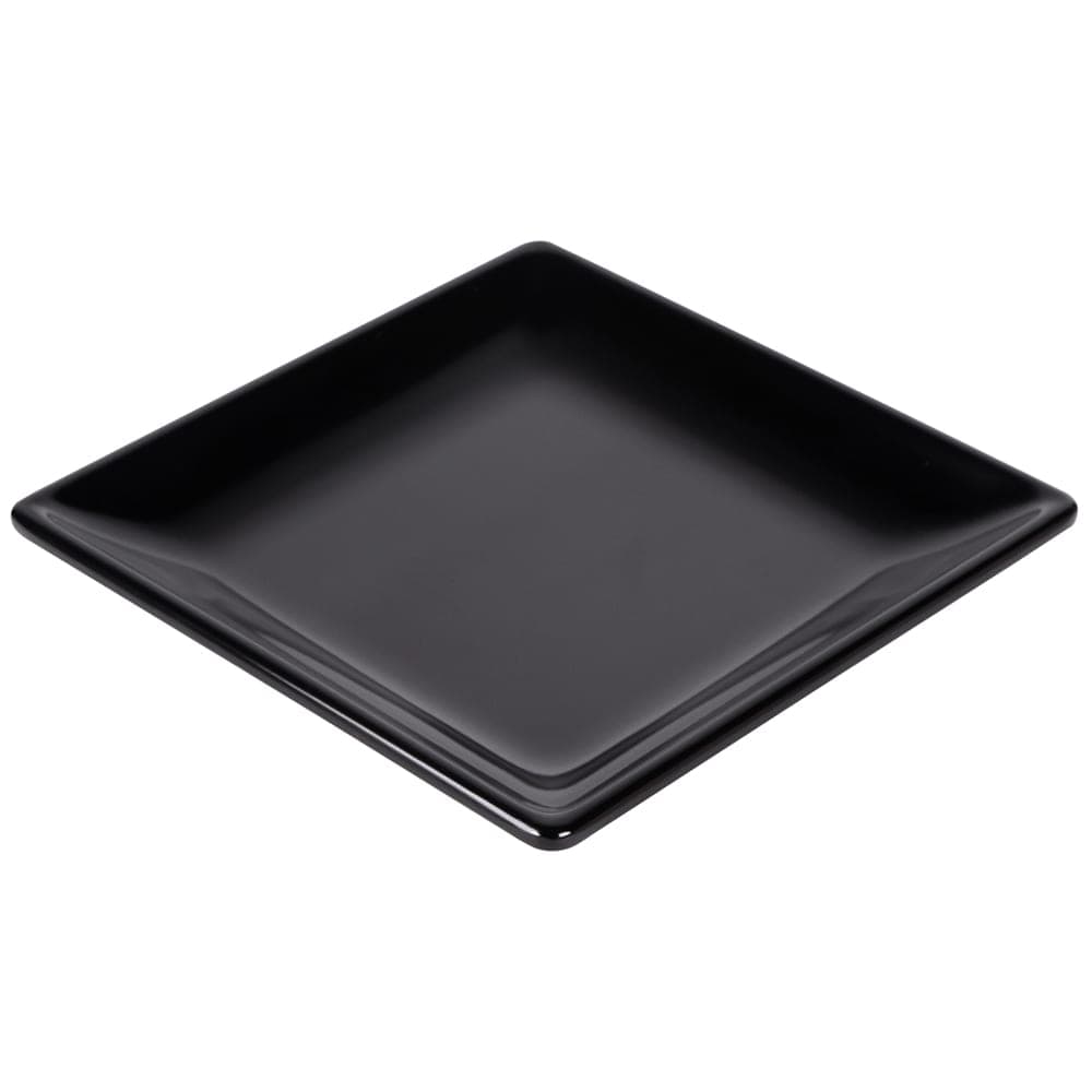 Elite Global Solutions 7" Square Melamine Salad Plate, Black (D77SQ-B)