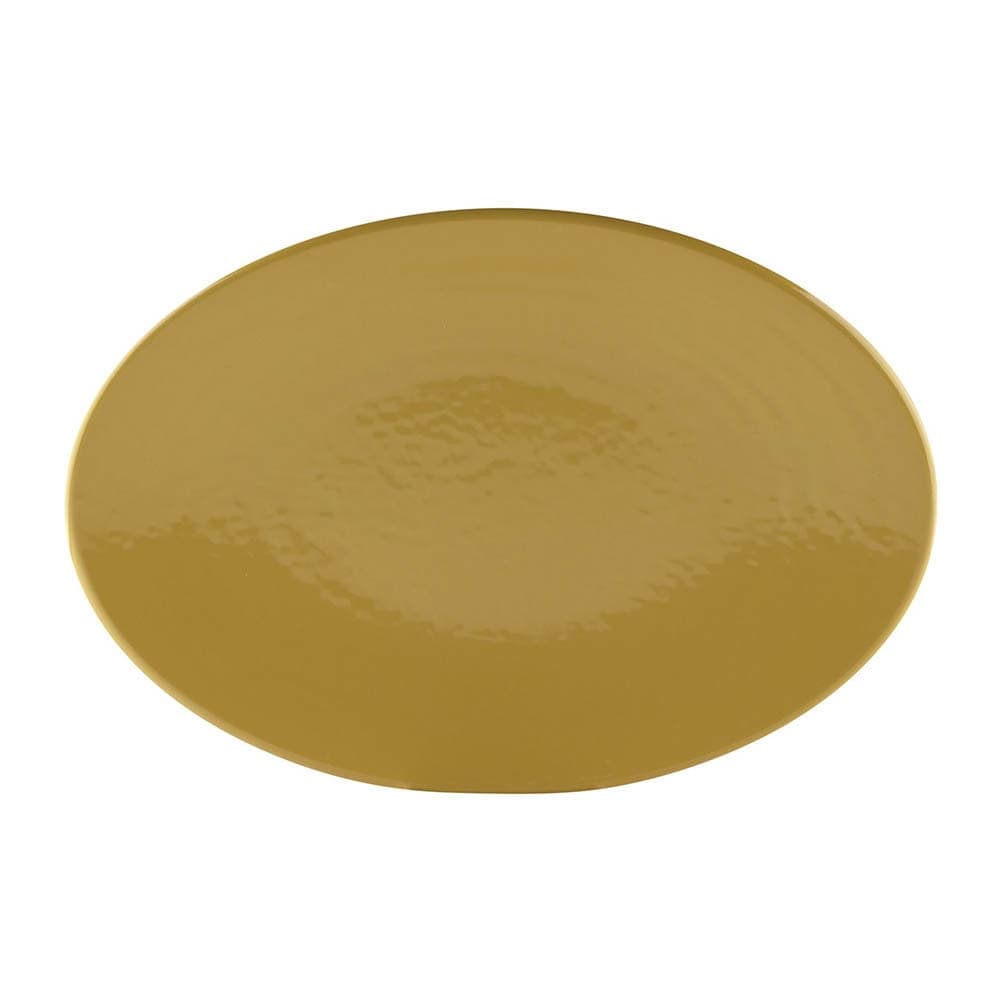 Elite Global Solutions 12 3/4" x 8 3/4" Oval Pebble Creek Platter - Melamine, Olive Oil (D812RR-OO)