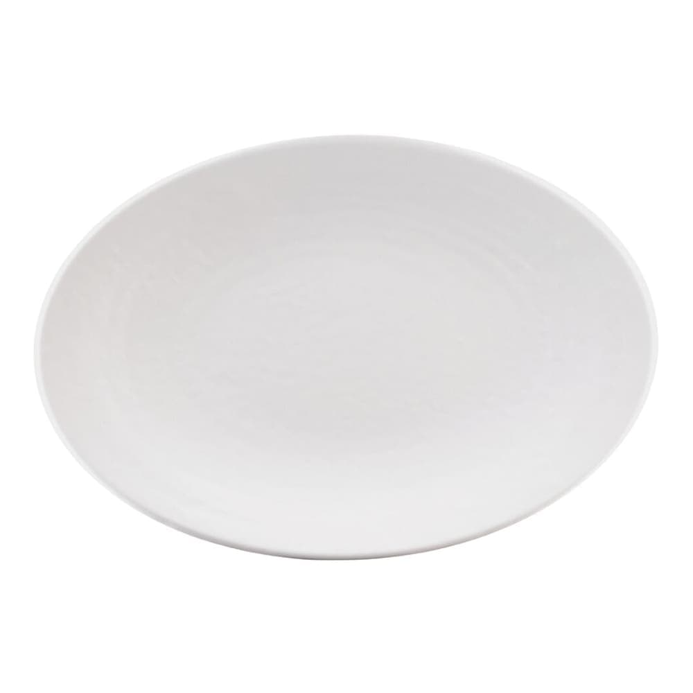 Elite Global Solutions 12 3/4" x 8 3/4" Oval Pebble Creek Platter - Melamine, White (D812RR-W)