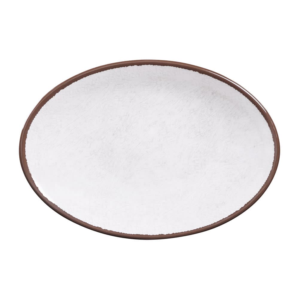 Elite Global Solutions 12 1/2" x 8 1/2" Oval Melamine Salad Plate - White (D8512OVM-W)