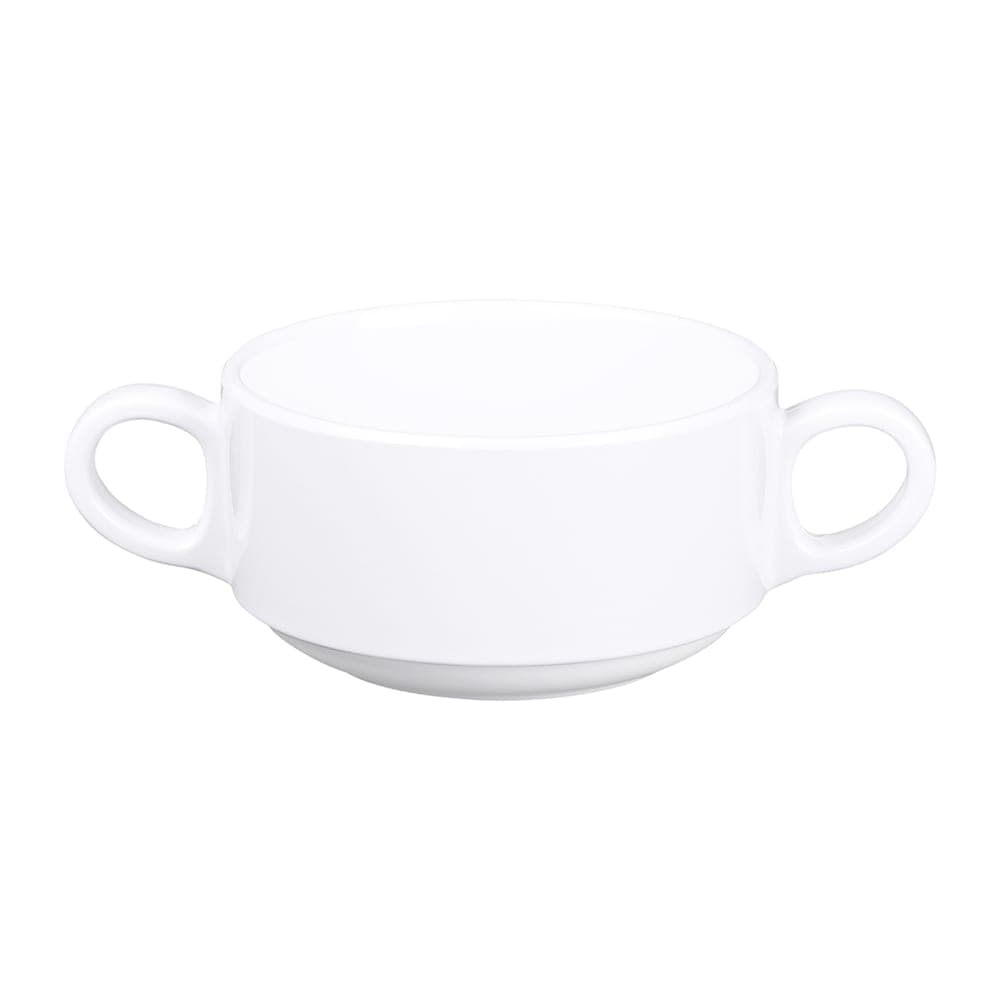 Elite Global Solutions 10 oz Melamine Cup w/ (2) Handles, White (DC418-W)