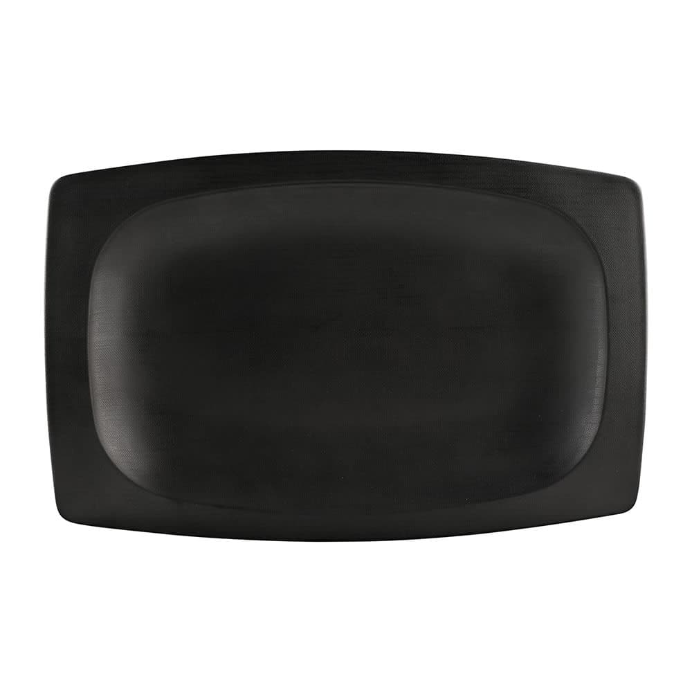 Elite Global Solutions 12 1/2" x 8 1/4" Rectangular Greenovations Platter - Melamine, Black (ECO1258-B)