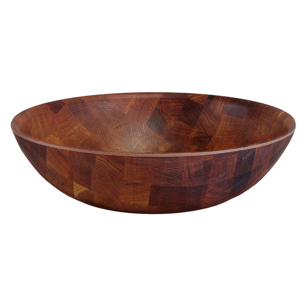 Elite Global Solutions 34 oz Round Melamine Serving Bowl, Wood Pattern (ECO778R-CK)