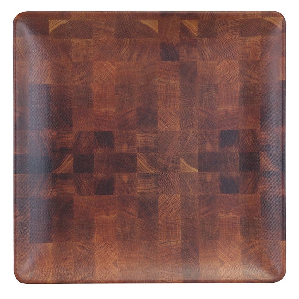 Elite Global Solutions 9" Square Melamine Dinner Plate, Wood Pattern (ECO99SQ-CK)