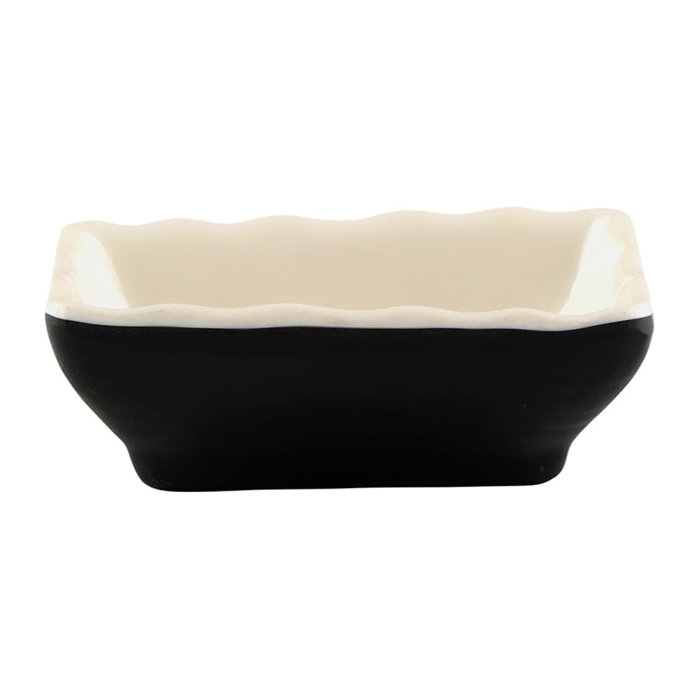 Elite Global Solutions 2 oz Melamine Sauce Dish - Melamine, Ebony/Sand (JW3252T-ES)
