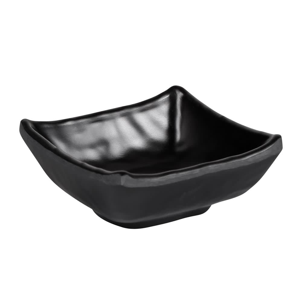 Elite Global Solutions 2 oz Square Melamine Bowl, Black (JW4007-B)
