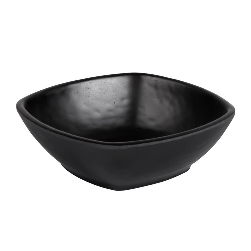 Elite Global Solutions 8 oz Square Melamine Bowl, Black (JW4033-B)