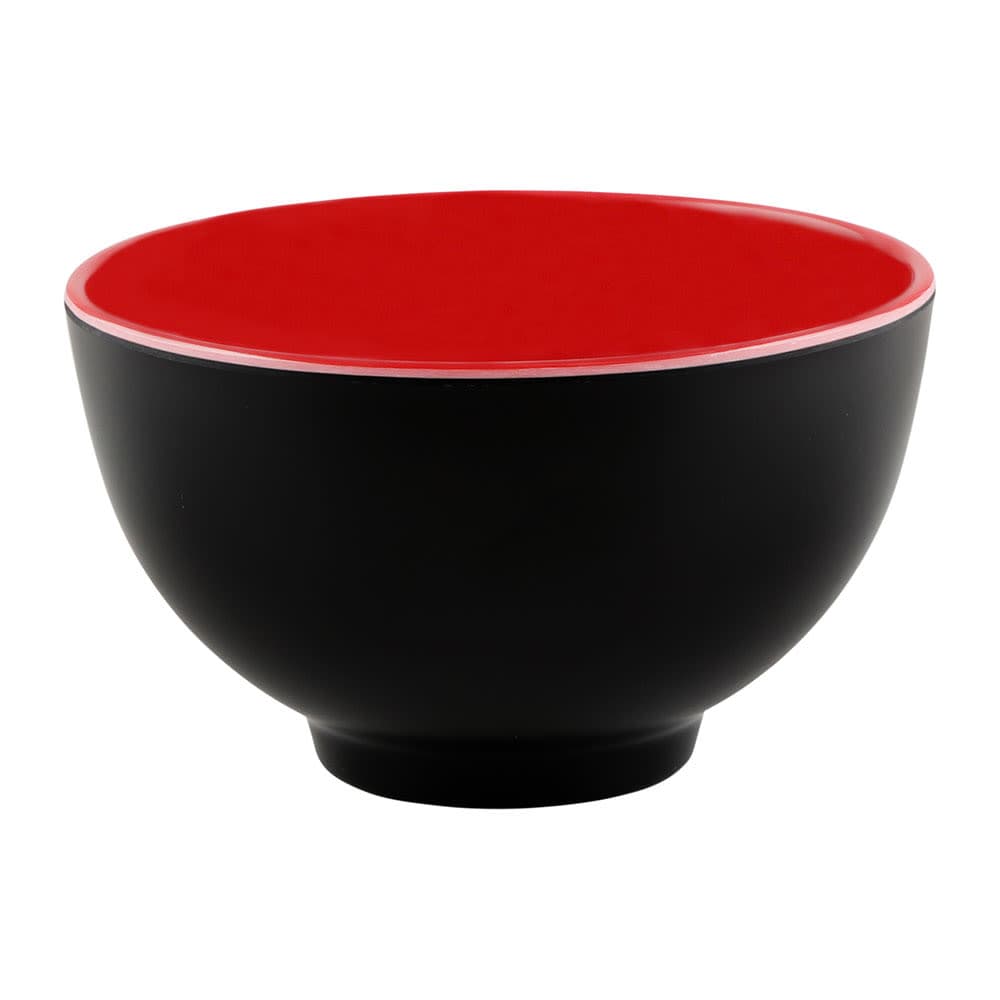 Elite Global Solutions 12 oz Round Melamine Bowl, Black/Red (JW452T-BR)