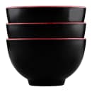 Elite Global Solutions 12 oz Round Melamine Bowl, Black/Red (JW452T-BR) thumbnail 6
