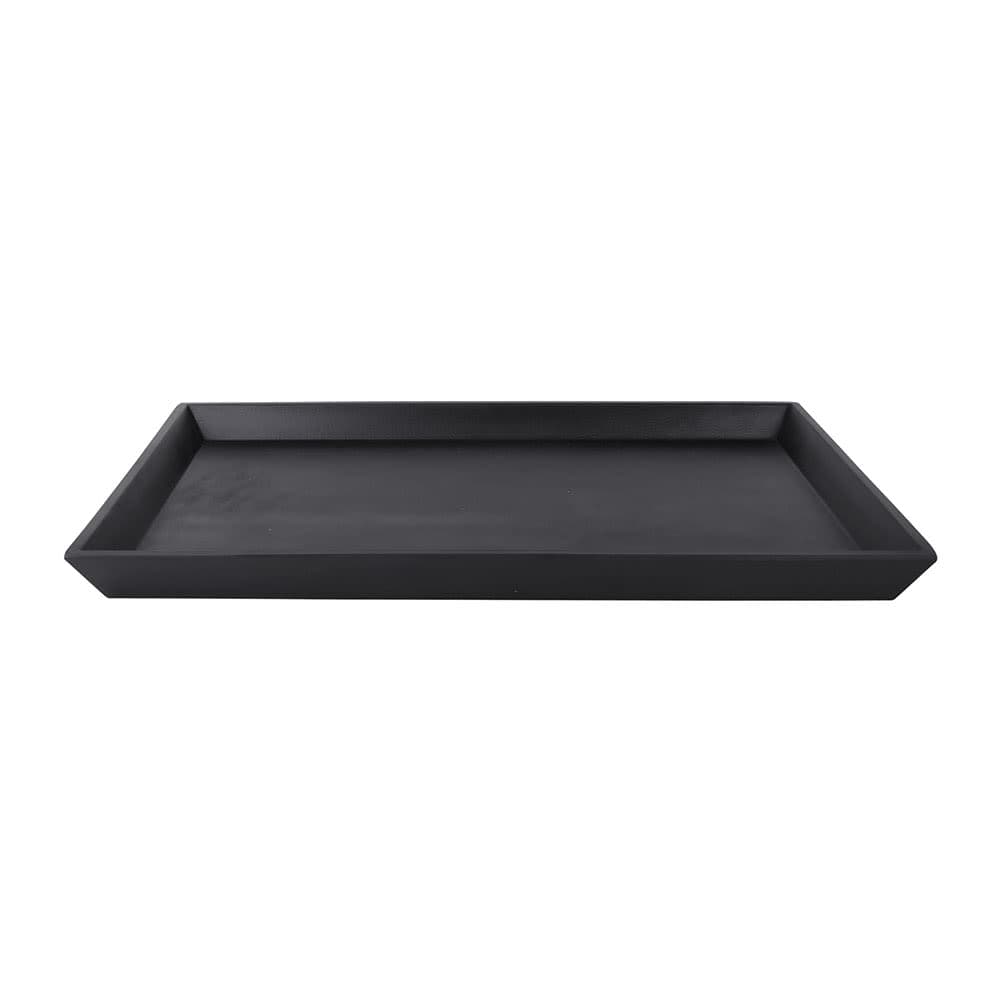 Elite Global Solutions 15 3/4" x 10 1/4" Rectangular Zen Tray - Melamine, Black (JW5216-B)