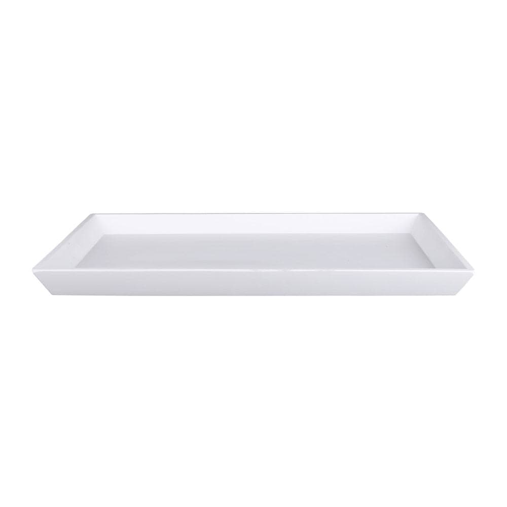 Elite Global Solutions 15 3/4" x 10 1/4" Rectangular Zen Tray - Melamine, White (JW5216-W)