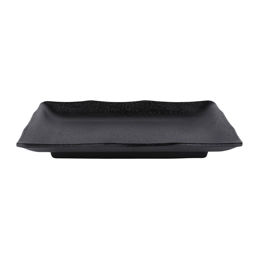 Elite Global Solutions 8 1/4" x 5 1/8" Rectangular Zen Tray - Melamine, Black (JW5408-B)
