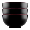 Elite Global Solutions 48 oz Round Melamine Bowl, Black/Red (JW542T-BR) thumbnail 6