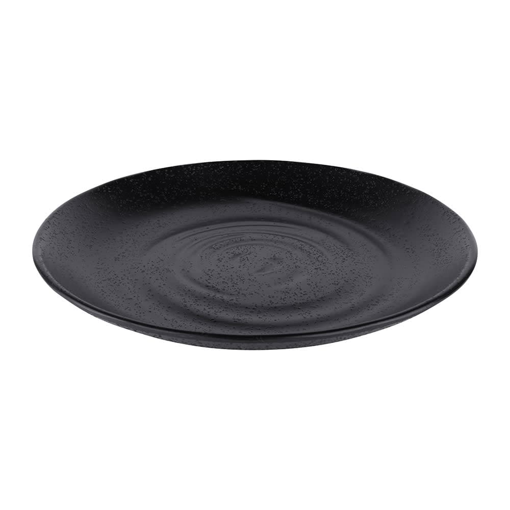 Elite Global Solutions 7 3/4" Round Melamine Salad Plate, Black (JW7007-B)