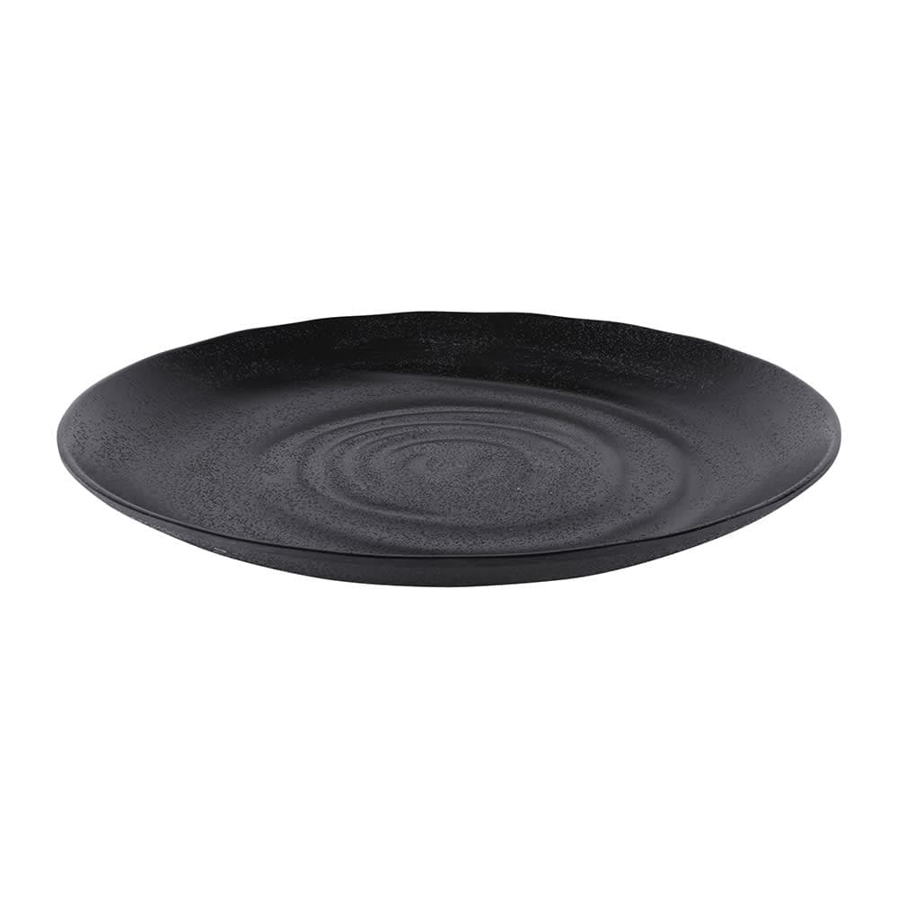 Elite Global Solutions 8 1/2" Round Melamine Salad Plate, Black (JW7008-B)