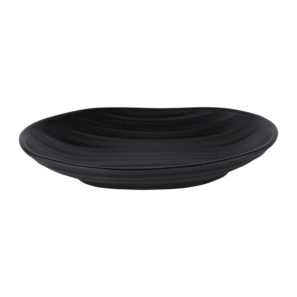 Elite Global Solutions 7 1/4" x 4 1/2" Oval Melamine Salad Plate - Black (JW7307-B)