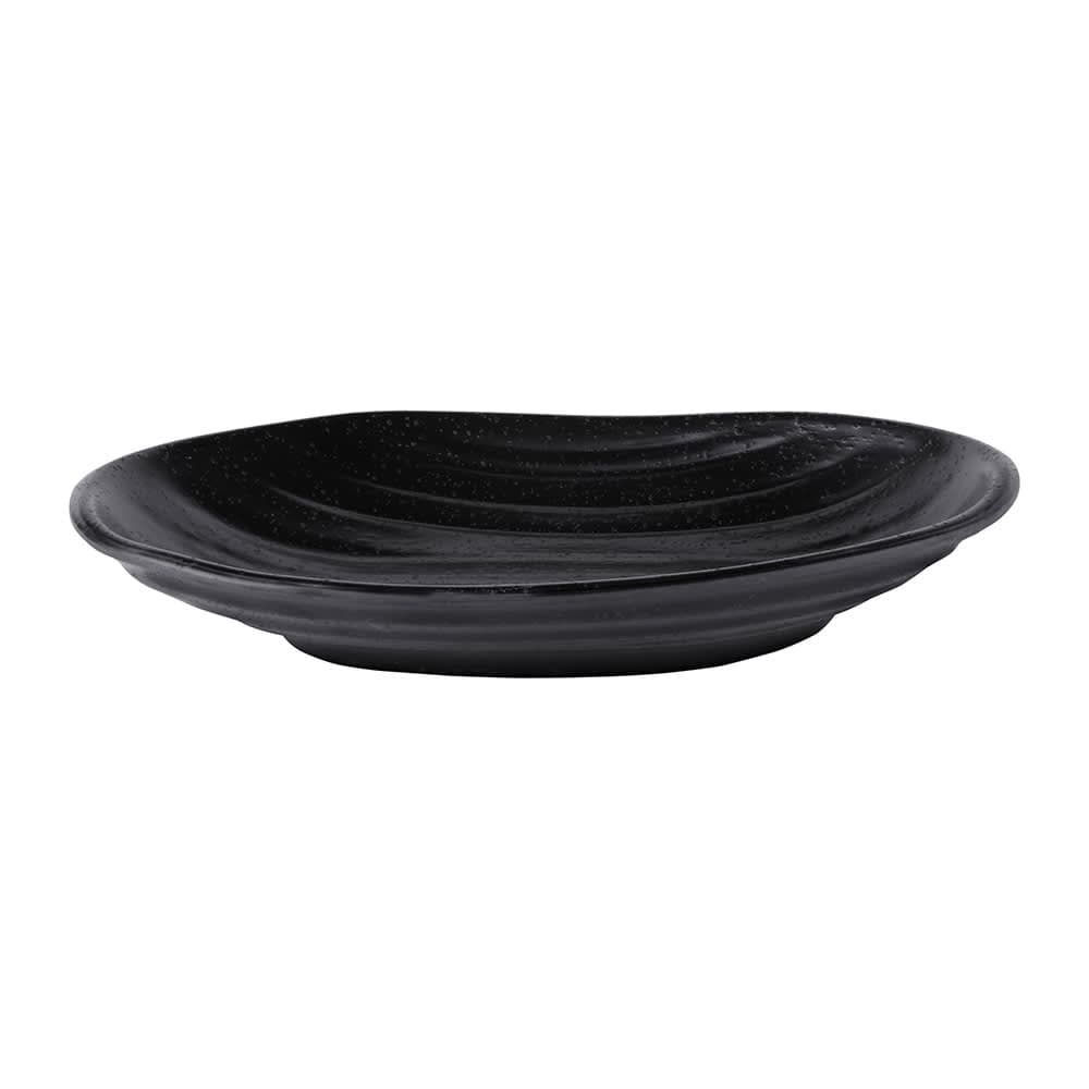 Elite Global Solutions 8" x 5 1/8" Oval Melamine Salad Plate - Black (JW7308-B)