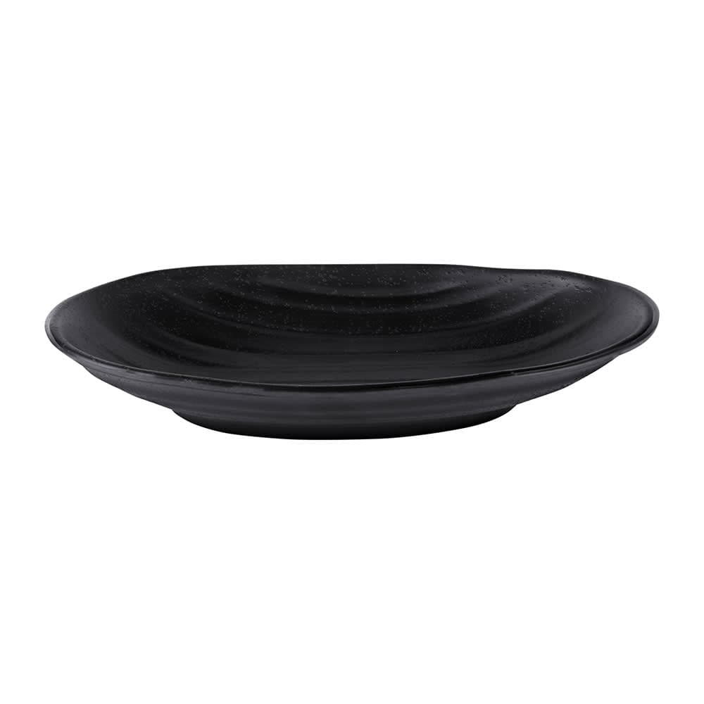 Elite Global Solutions 9" x 5 3/4" Oval Melamine Dinner Plate - Black (JW7309-B)
