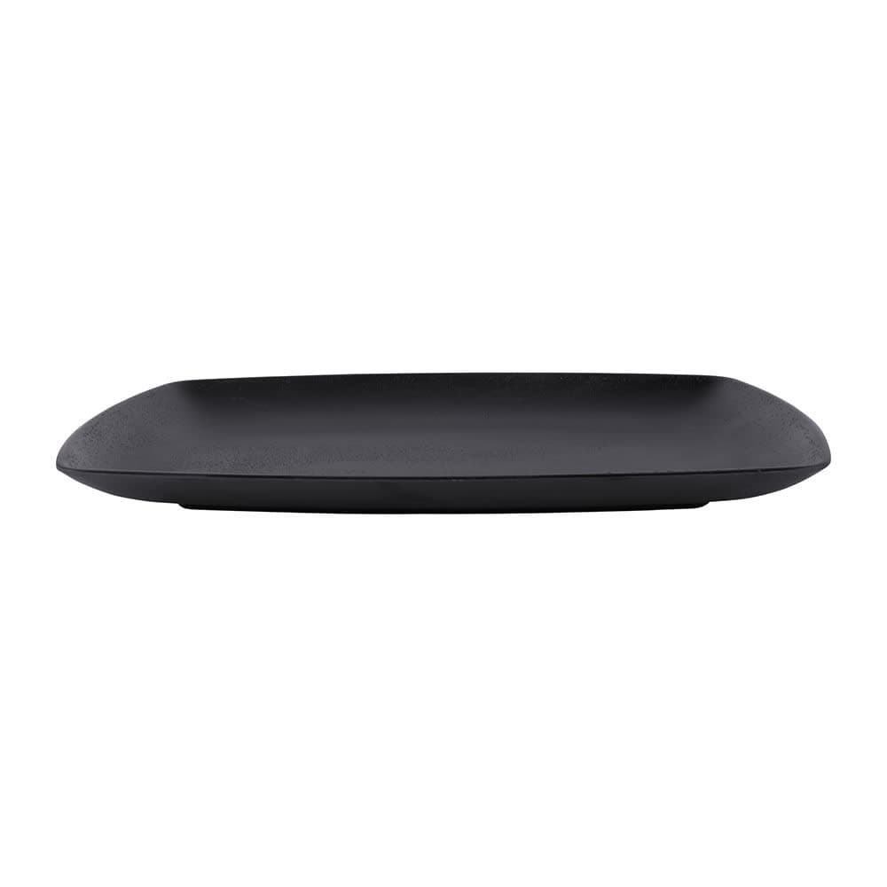 Elite Global Solutions 12 1/4" x 8 1/2" Rectangular Zen Platter - Melamine, Black (JW7312-B)
