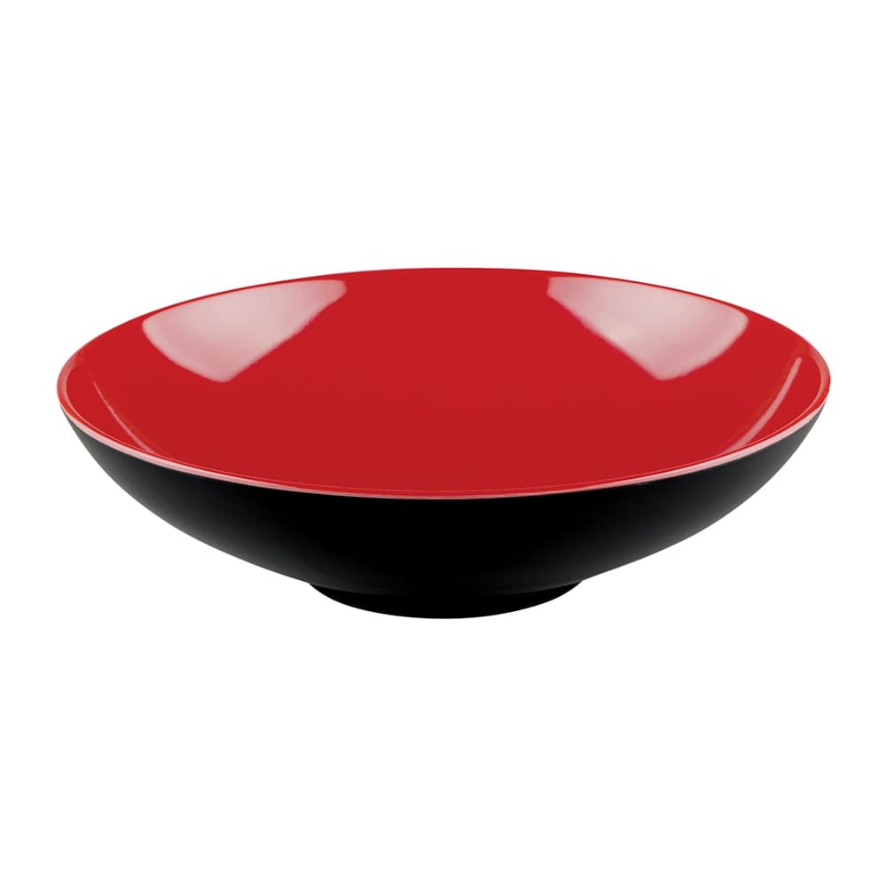 Elite Global Solutions 44 oz Round Melamine Bowl, Black/Red (JW92T-BR)