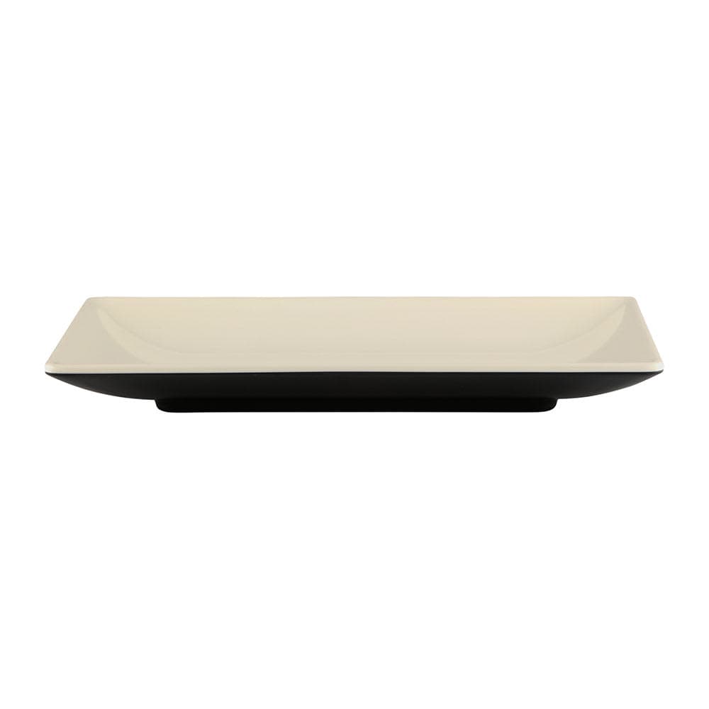 Elite Global Solutions Rectangular Melamine Dinner Plate - 9" x 5", Ebony/Sand (JW952T-ES)