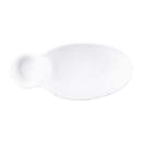 Elite Global Solutions 10" x 5 1/2" Oval Zen Chip & Dip Platter - Melamine, White (JWC1408-W) thumbnail 2