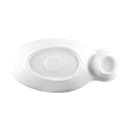 Elite Global Solutions 10" x 5 1/2" Oval Zen Chip & Dip Platter - Melamine, White (JWC1408-W) thumbnail 4