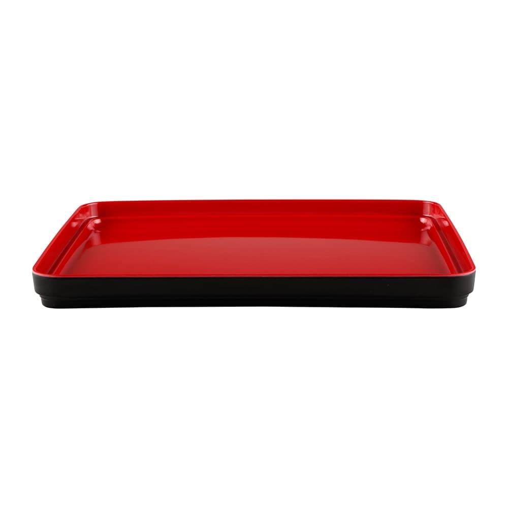 Elite Global Solutions Lid for Karma Bento Box - 11 1/4" x 8 3/4", Melamine, Black/Red (JWL11852T-BR)