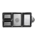 Elite Global Solutions Serving Tray w/4 Compartments - 8 3/4"L x 4 3/8"W, Melamine, Black (JWT4C-B) thumbnail 4