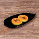 Elite Global Solutions 10 1/4" x 5" Leaf Shape Tropicana Platter - Melamine, Black (M105PL-B) thumbnail 7