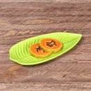 Elite Global Solutions 10 1/4" x 5" Leaf Shape Tropicana Platter - Melamine, Green (M105PL-DG) thumbnail 7