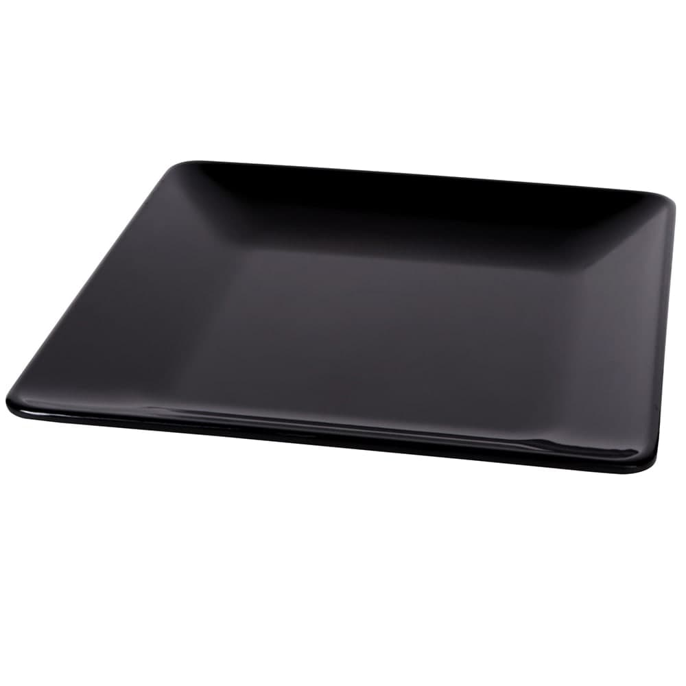Elite Global Solutions 11 1/2" Square Melamine Dinner Plate, Black (M1111SQ-B)
