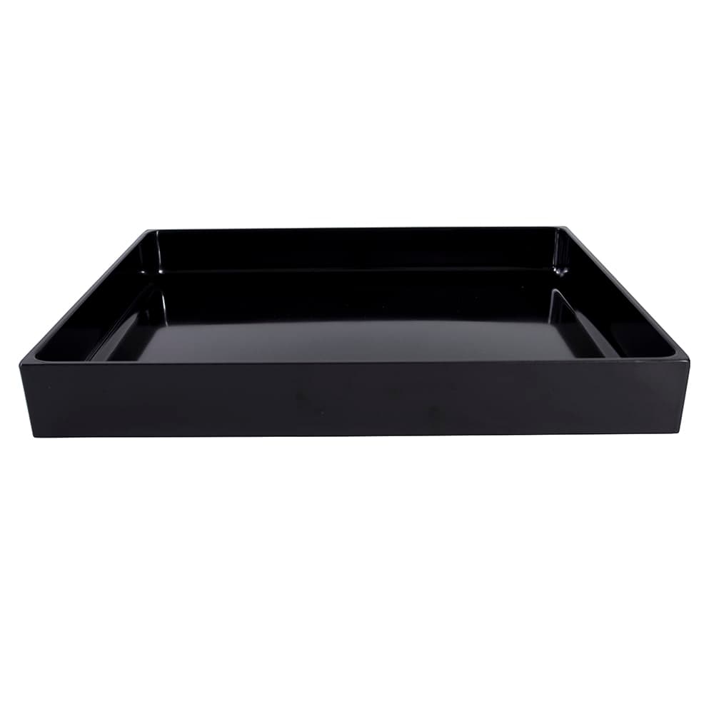 Elite Global Solutions Rectangular Modern European Food Pan - 15"L x 12"W x 2"H, Melamine, Black (M12152-B)