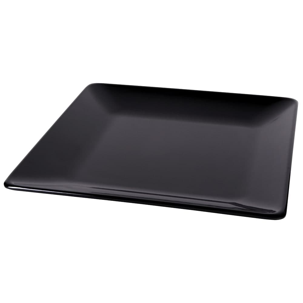 Elite Global Solutions 13 1/2" Square Melamine Dinner Plate, Black (M1313SQ-B)