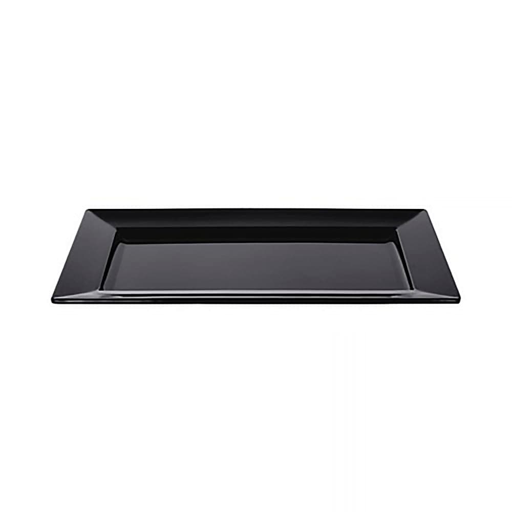 Elite Global Solutions 13 1/2" x 8 1/2" Rectangular Foundations Platter - Melamine, Black (M135RC-B)