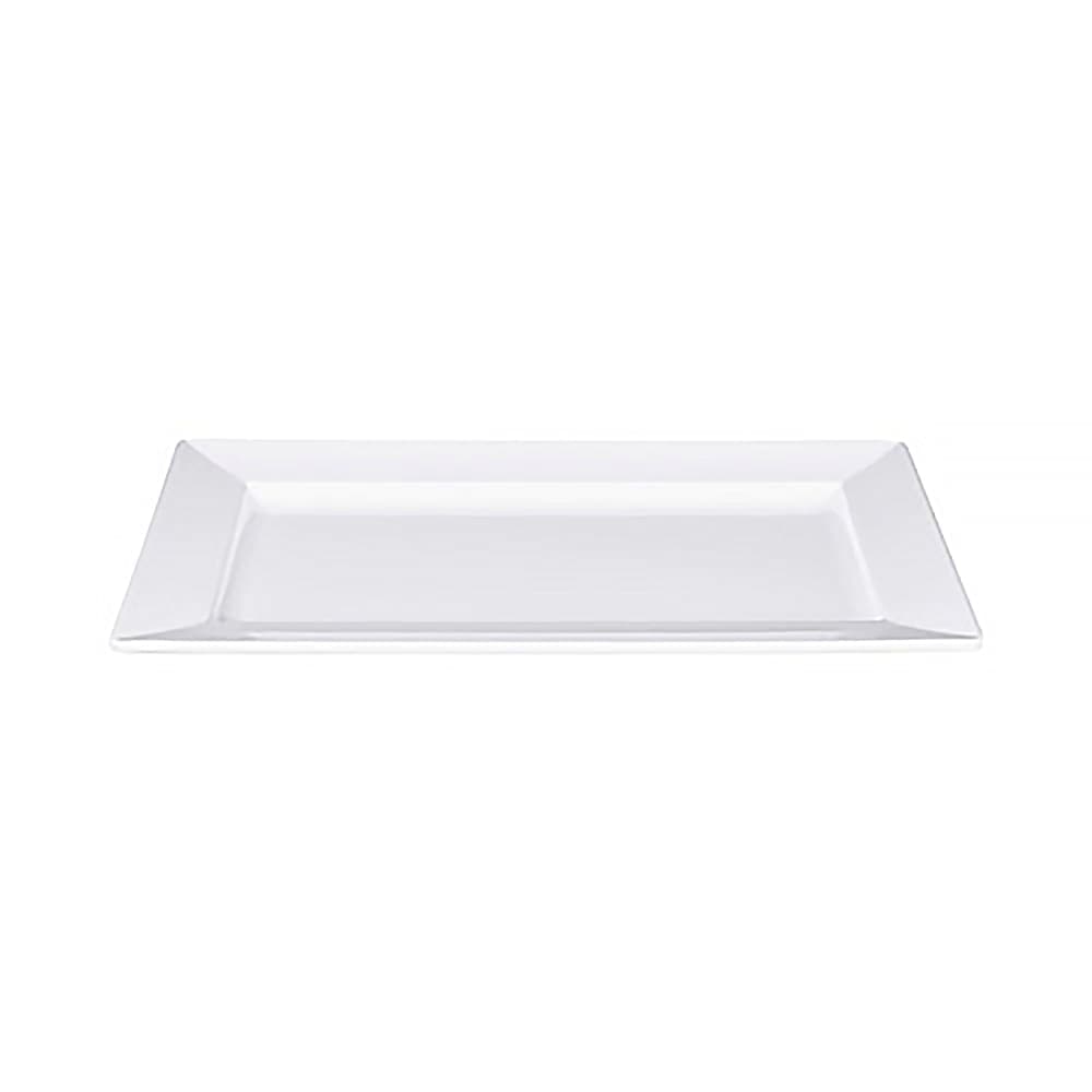 Elite Global Solutions 13 1/2" x 8 1/2" Rectangular Stratus Trays Platter - Melamine, White (M135RC-NW)