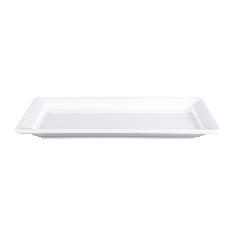 Elite Global Solutions 13" x 7" Rectangular Vogue Platter - Melamine, White (M137RC-W)