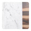 Elite Global Solutions 13" Square Sierra Serving Board - Melamine, Faux Hickory Wood/Carrera Marble (M13M-HWC) thumbnail 2